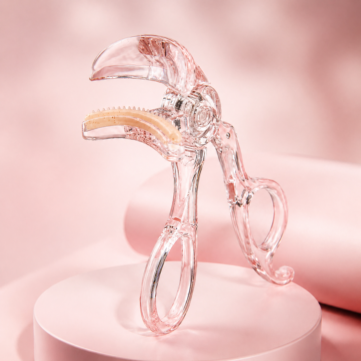 Transparent Pink Frameless Comb Eyelash Curler