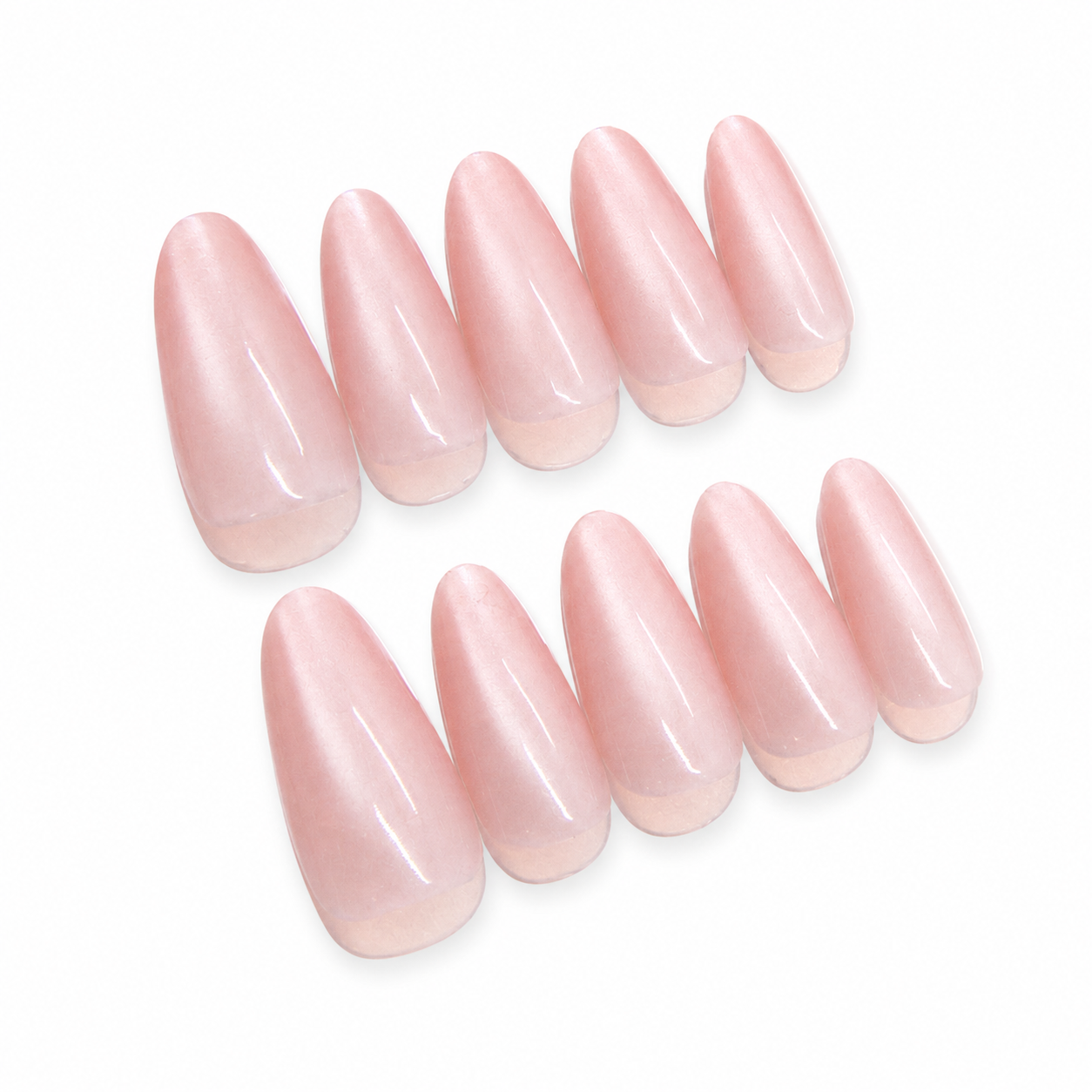30pcs Blush Pink Cat-Eye Almond Press-On Nails