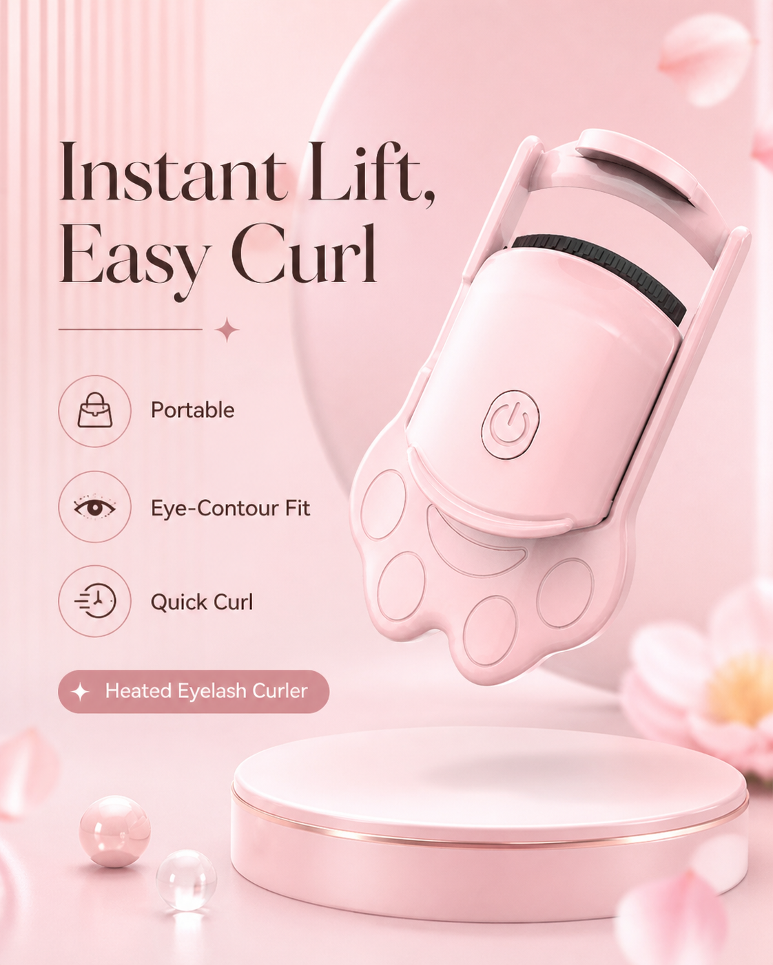 Cute Cat Paw Heated Eyelash Curler