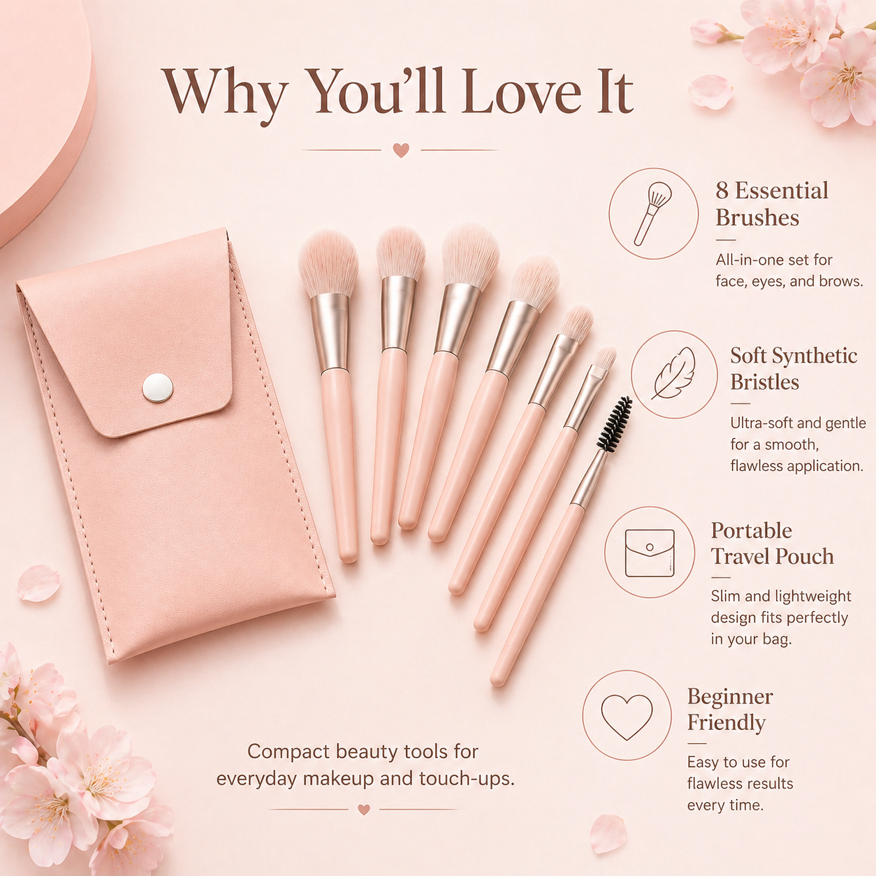 8PCS Morandi Mini Brush Set