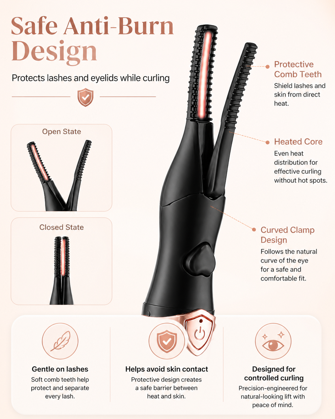 Rechargeable Heated Lash Curler