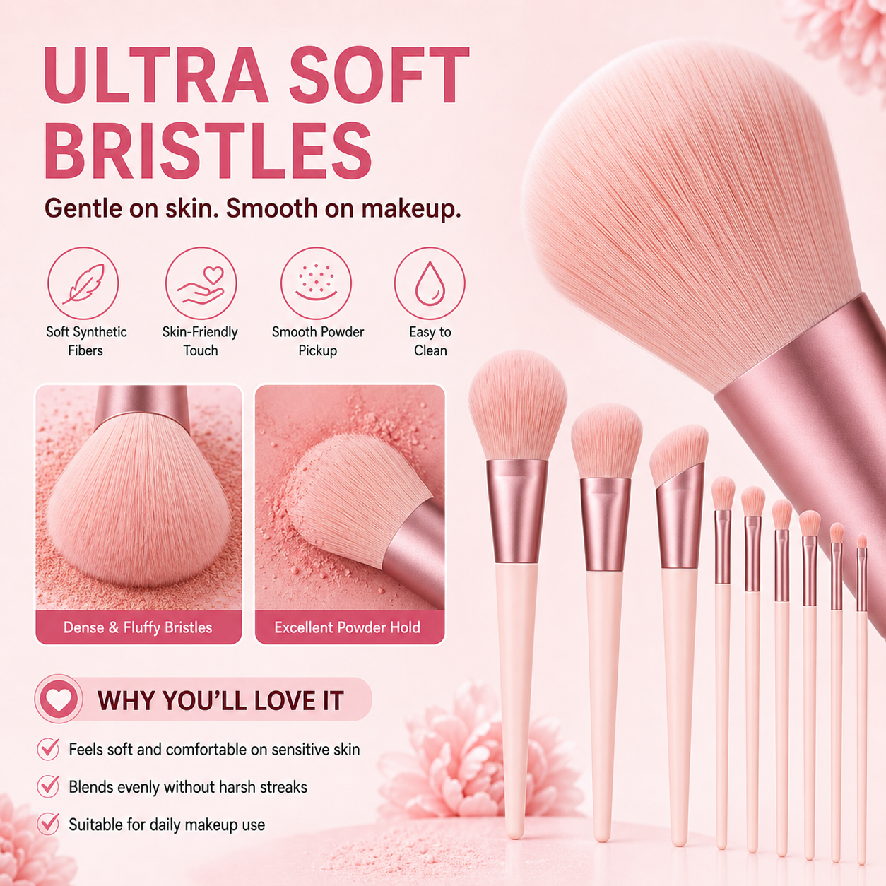 12PCS Soft Bristles Makeup Brush Set