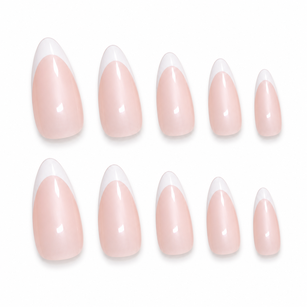 24pcs Soft Aurora French Almond Press-On Nails