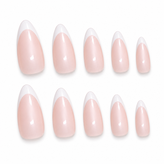 24pcs Soft Aurora French Almond Press-On Nails