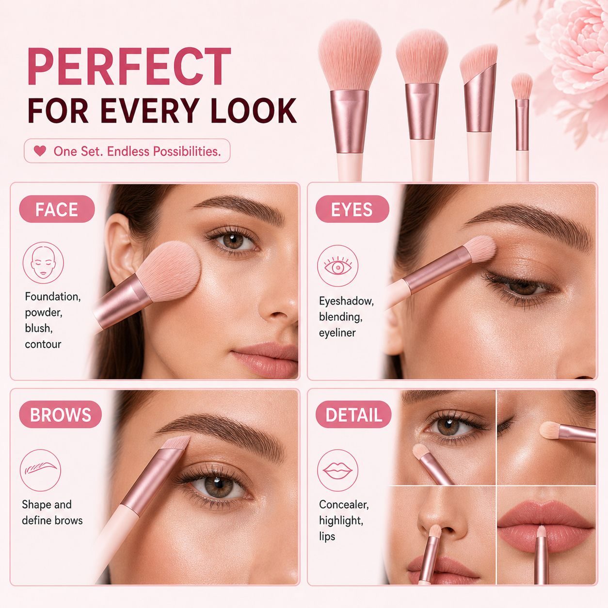 12PCS Soft Bristles Makeup Brush Set