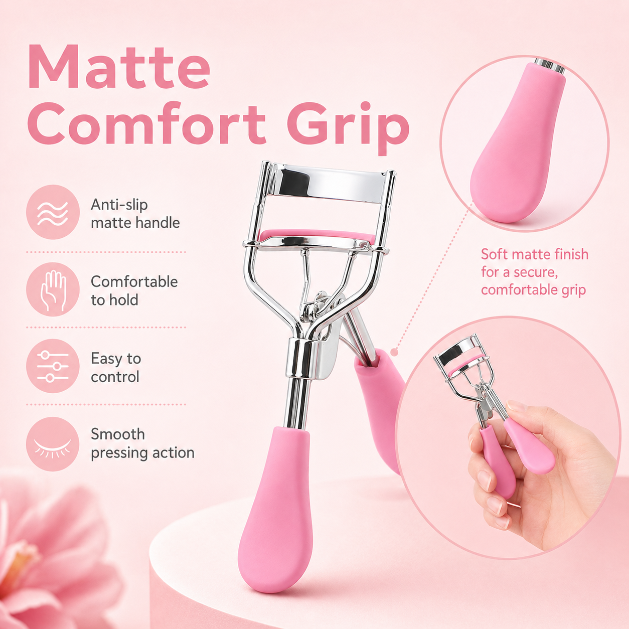 Pink Matte Eyelash Curler