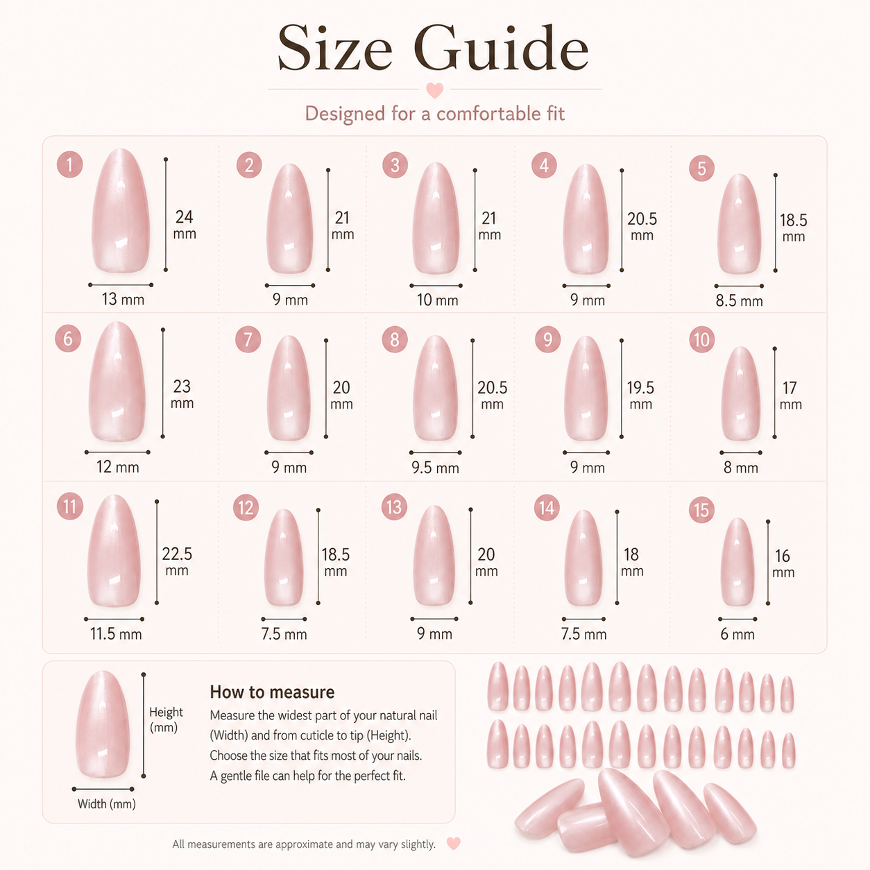 30pcs Blush Pink Cat-Eye Almond Press-On Nails