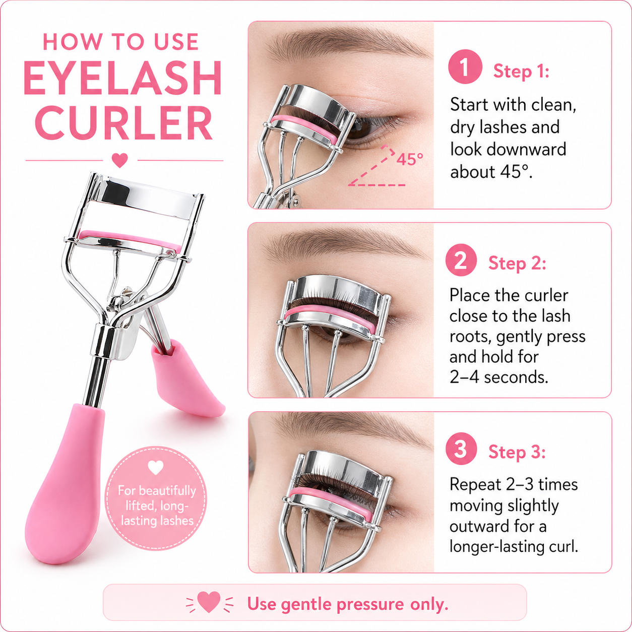 Pink Matte Eyelash Curler