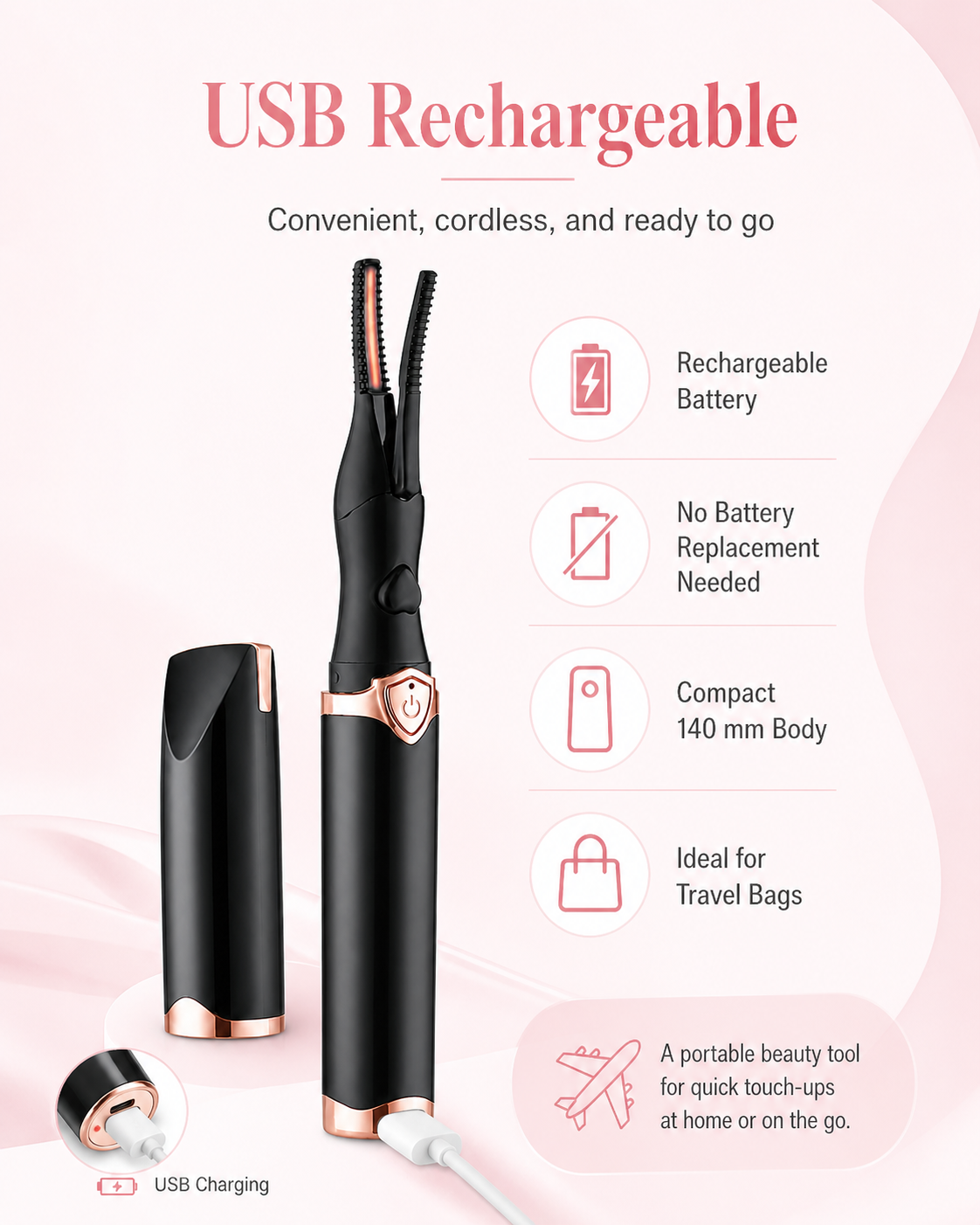 Rechargeable Heated Lash Curler