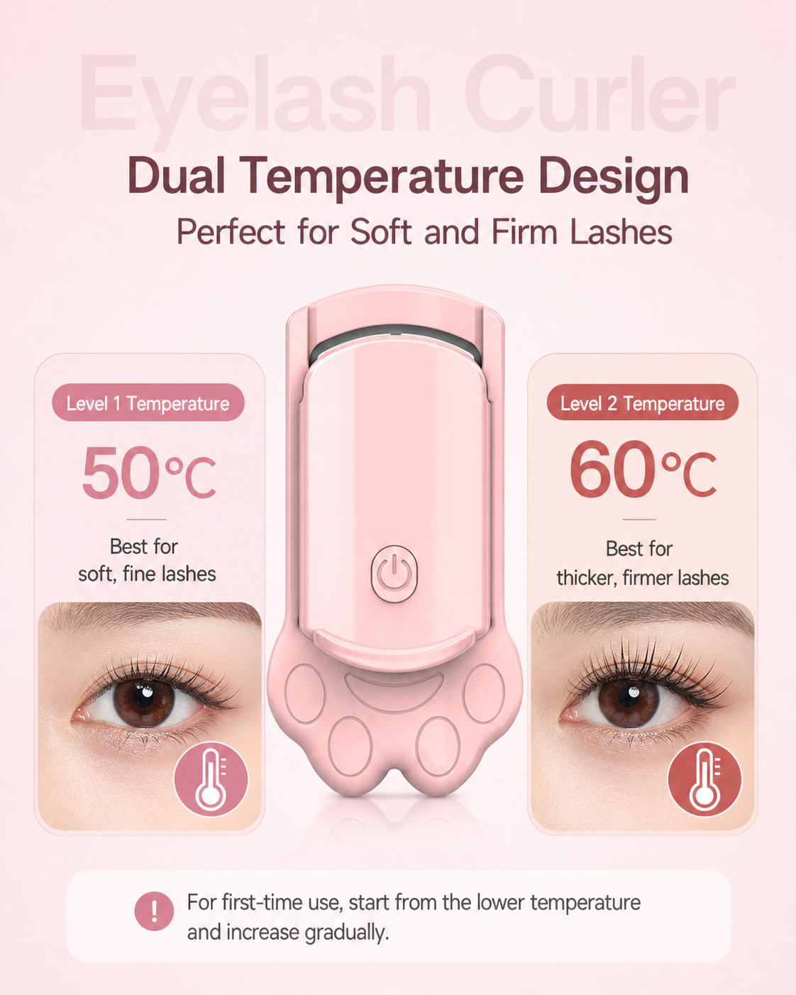 Cute Cat Paw Heated Eyelash Curler