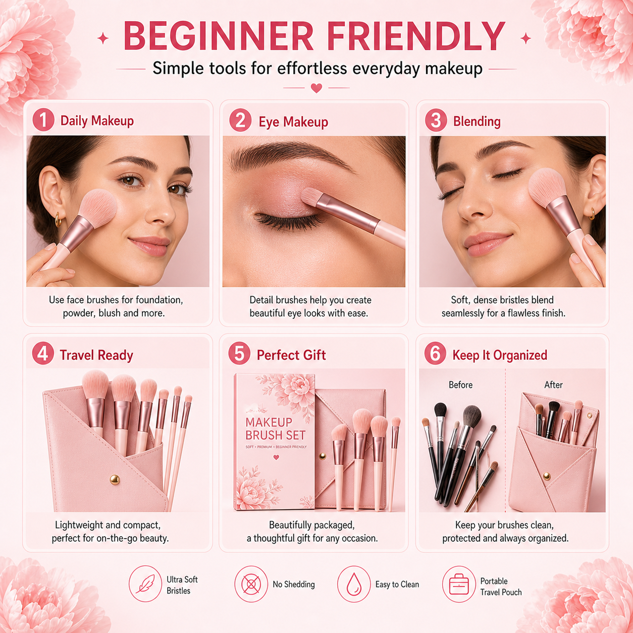 12PCS Soft Bristles Makeup Brush Set