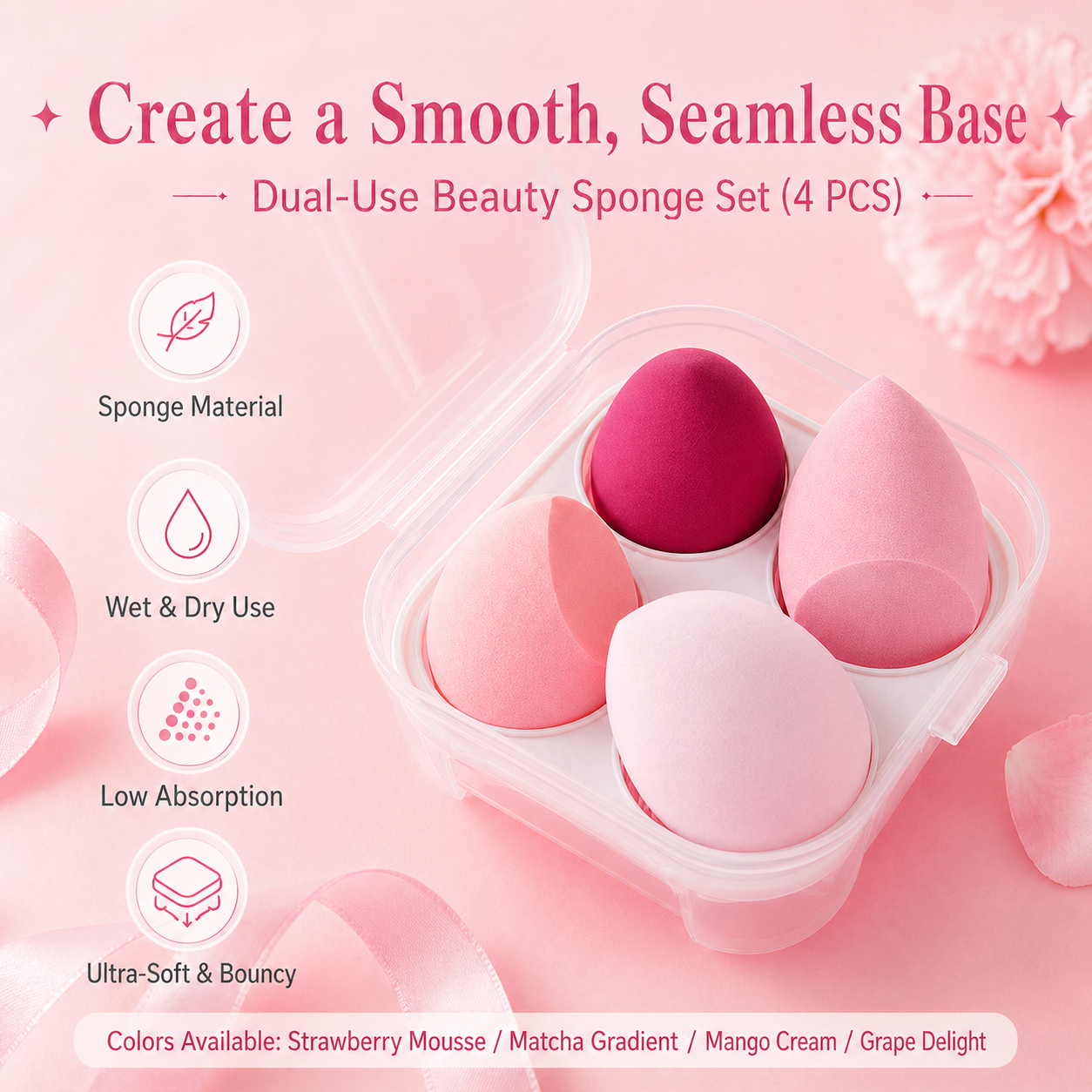 4PCS Ultra Soft Makeup Sponge