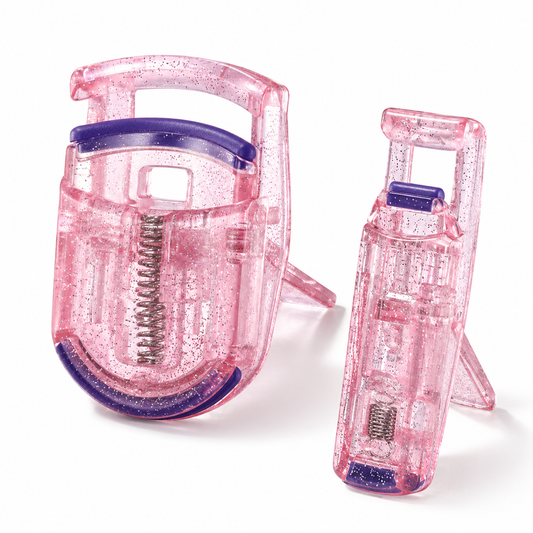 2-in-1 Glitter Pink Eyelash Curler Set
